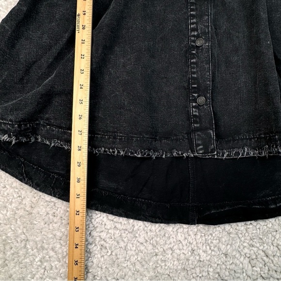 NWT Free People We The Free Hannah Denim Mini Dress Black Oversize Size XS - Picture 14 of 16